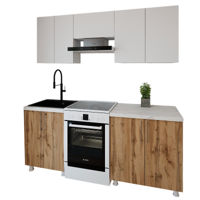 Мебель для кухни Smartex (30010) K1 200cm Alb+Stejar inchis