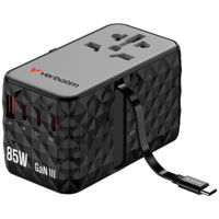 Зарядное устройство сетевое Verbatim VER_32127 GaN III Universal Travel Adapter, 85W, Black
