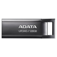 128GB USB3.1 Flash Drive ADATA "UR340", Black, Metal Case, Slim Capless, Keychain (R:Up to 100 MB/s)