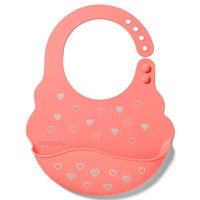 Bavețică BabyOno 0829/04 Baveta din silicon cu incuietoare reglabil /roz