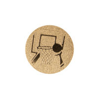 Eticheta pt cupa / medalie (1 buc.) "Baschet" d=25 mm 25-0108 (9692)