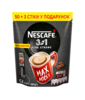 Cafea instant Nescafe 3in1 Extra Strong, 50+3 plicuri