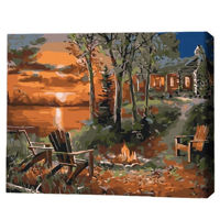 Tablou pe numere BrushMe RBS31630FC 30x40сm (fără cutie) Casa de lângă lac