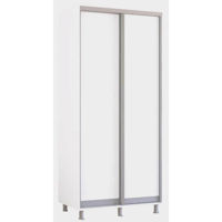 Dulap Mobildor-Lux Aron-P uși glisante din PAL (130x60x230H cm) Alb Brilliant