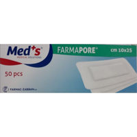 Pansament-emplastru MedS 10cmx25cm steril transparent cu tampon antiadeziv N1 FARMAPORE