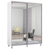 Dulap Mobildor-Lux Aron-S uși glisante din oglinzi (180x60x240H cm) Alb Brilliant