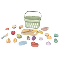 Игрушечная кухня и посуда Tooky Toy TJ537N Set din lemn Taiere: Legume si Fructe, 60673