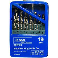Набор головок, бит, насадок S&R 108849019 set burghie pentru metal 19buc