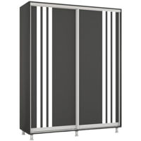 Dulap Mobildor-Lux Aron cu uși glisante сu lamele (160x60x230H cm) Anthracite