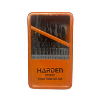 Набор сверл по металлу HSS 1.0-13 мм (в наборе 25 шт.)  HARDEN