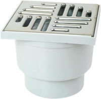 Trap de duș Uniplast Sifon de pardoseala PP D.110 vertical cu grila inox (150x150x130 mm) 2165ZMM Maxpol, gri