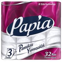Туалетная бумага Papia, 32 рулонов, трехслойная