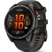 Смарт часы Garmin fenix 8 Pro – 47 mm, AMOLED, Sapphire, Carbon Gray DLC Titanium with Black/Pebble Gray Silicone