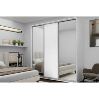 Dulap Nex Home Dulap cu uși glisante, 240x60x220cm, 2xOglinda + 1xPAL, Alb