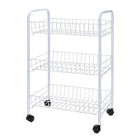 Этажерка Excellent Houseware 48308 3 nivele 40x26x62 cm, roti, alb