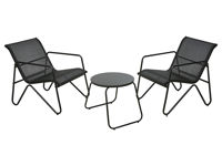 Set mobilier metalic 3 piese: masa D47, H43cm, 2 scaune 59X75XH76cm