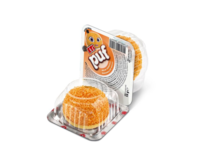 Biscuit cu bezea, acoperit cu granule cu aromă de pepene galben Eti Puf Melon, 18 gr.