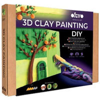 Набор для творчества Okto 10063 Tablou 3D cu plastilină aerată Air Clay 30x30сm: Siesta de portocale