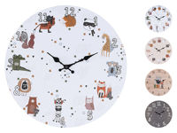 Ceas de perete pentru copii "Animale" D30cm