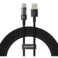 Кабель для моб. устройства Baseus P10373002111-01 Gem Fast-Charging USB-A to Type-C 100W 2m Cluster, Black
