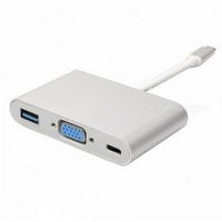 Adapter All-in-One USB3.1 TYPE C to VGA + USB3.0 + TYPE C,  APC-631011