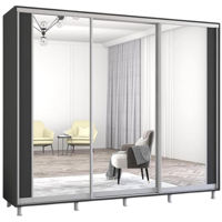 Шкаф Mobildor-Lux Aron uși glisante din PAL cu oglindă vertical (270x60x230H cm) Anthracite