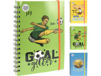 Ежедневник "Goal", 160 страниц, A5, на спирали, с резинкой