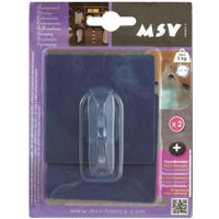 Аксессуар для ванной MSV 41010 Крючки самоклеющиеся 2шт квадрат 8x8cm, синие, пластик