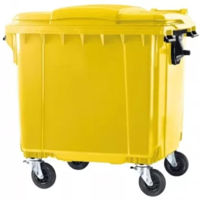 Урна для мусора Hydro S Tomberon din plastic cu capac plat, 1100 L, galben 8001213