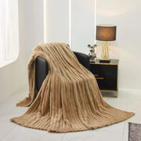 Домашний текстиль Relaxe Home Покрывало Striped Fleece 200x230 см Beige