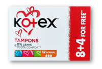 Тампоны Kotex Normal, 8+4 шт.