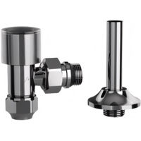 Запорная арматура ASG Plast Угловой радиаторный клапан с соединительной трубой 16x1/2, хром (50104)