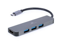 Docking Station Gembird A-CM-COMBO2-01, 3xUSB 3.2, HDMI, Metal housing