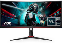 34.0" AOC VA LED CU34G2X/BK Curved Black (1ms, 80M:1, 21:9, 300cd, 3440x1440, 144Hz, 178°/178°, HDMIx2, DisplayPort, Curvature 1800R, USB Hub: USB3.0 x 4, Height Adjustment, Audio Line-out, VESA)