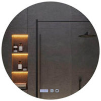 Oglindă baie Bayro Moon rotund 800x800 LED tactil, neutru, încălzit, ceas, termometru