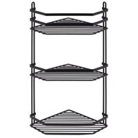 Полка для ванной Teknotel ES076 3 niveluri coltar negru metal 20x27x50 cm