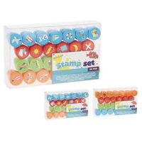 Set de creație Promstore 48009 Набор печатей Art&Craft Буквы/Транспорт 26шт