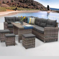 Mobilier pentru grădină Hydro S Coltar p/u terasa Hola Oasis, 9 persoane, Maro