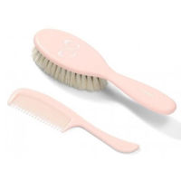 Set pentru îngrijirea bebeluşului BabyOno 0568/04 Pieptene si perie naturala p/u parul roz