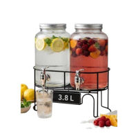 Посуда для напитков miscellaneous 998 Set dublu din sticla cu robinet, 2x3.8L cu suport 2510-1095 SIO