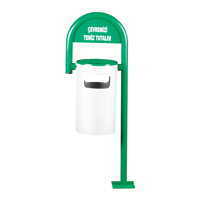 cumpără Urnă metalică pentru gunoi TIP 7, 35 l, 450x450x1400 mm, verde cu alb în Chișinău