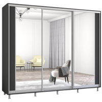 Dulap Mobildor-Lux Aron uși glisante din PAL cu oglindă vertical (260x60x200H cm) Anthracite