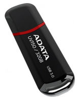 32GB USB3.1 Flash Drive ADATA "UV150", Black, Plastic, Classic Cap (R/W:40/20MB/s)