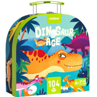 Puzzle în valiză „Era dinozaurilor”, 104 elem Miderr