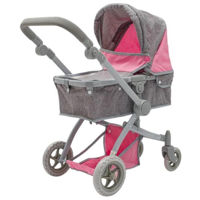 Кукла Baby Mix 56090 Коляска Для Кукол 2в1 Sophie Pink-Grey