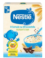 Terci Nestle Stracciatella 8 cereale, cu lapte, (12+ luni), 250 g