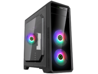 Case ATX GAMEMAX G561-FRGB, w/o PSU, 3x120mm, RGB, Transparent panel, USB3.0, Black