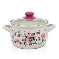 Cratiță Metalac 55005 Cratita emailata Metalac "Do small..." D18cm, 3.1l, capac din sticla