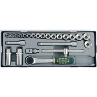 Ключ гаечный Force T3251725 Set de chei tubulare si clichete de 3/8" 25 bucati