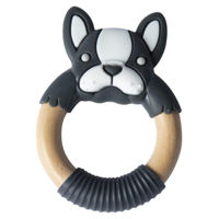 Iinel dentiție Bibipals Teething Ring Koala, Black and White